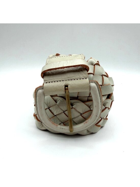 Banana Republic Accessories - Banana Republic White Woven Genuine Leather Wide Belt Size Medium